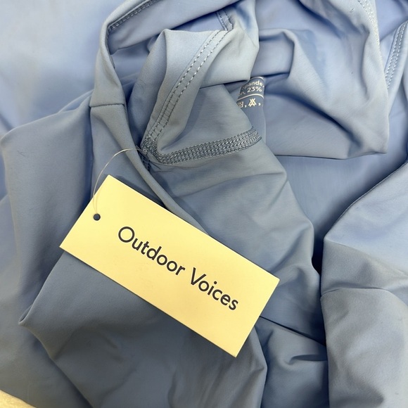 Outdoor Voices Exercise Dress One Shoulder Short Mini Shorts Sky Blue NWT New XL - Picture 6 of 7